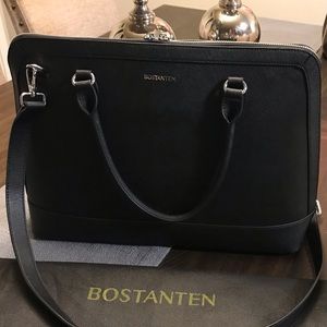 Bostanten leather laptop briefcase. NEW, NEVER USED.